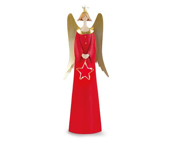 ANGELO METALLO ROSSO-ORO CON LED H.650 MM
