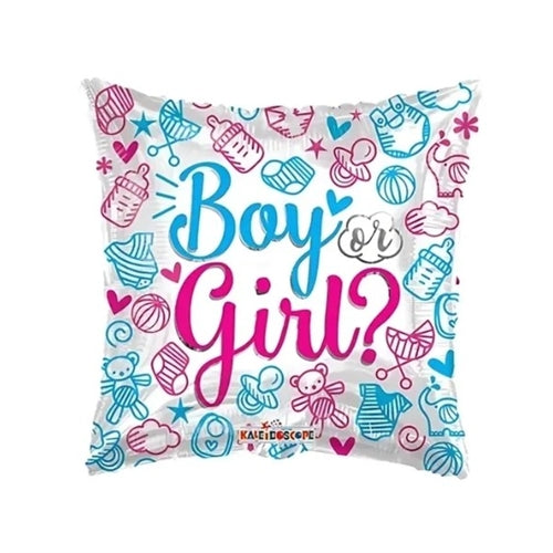 Mylar boy or girl quadrato 18"