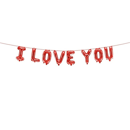 Palloncino foil i love you, 260x40 cm, rosso