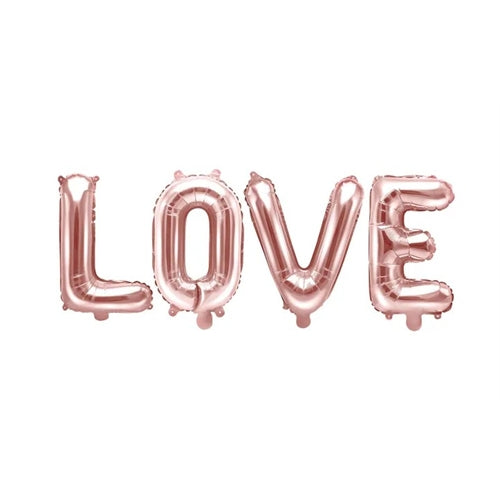 Palloncino foil love, 140x35cm, oro rosa