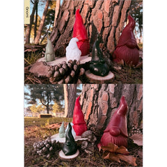 Candela gnomo diam. 55 mm g. 100 mm rosso/verde