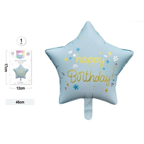Palloncino foil stella buon compleanno 18"