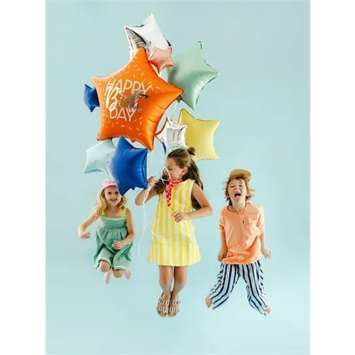 Set di palloncini in lamina "happy birthday stars", mix