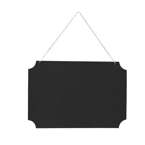 Cartello lavagna da appendere  nero - il set include 2 gessetti: bianco e rosso.