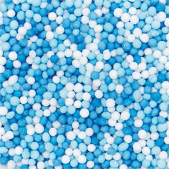 Perline di zucchero bianche, celesti e blu decora – 100 g