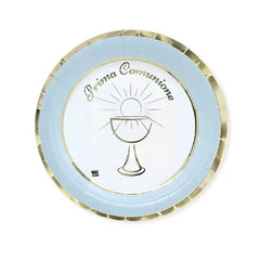 Piatti 18 cm 8 pz comunione chic celeste