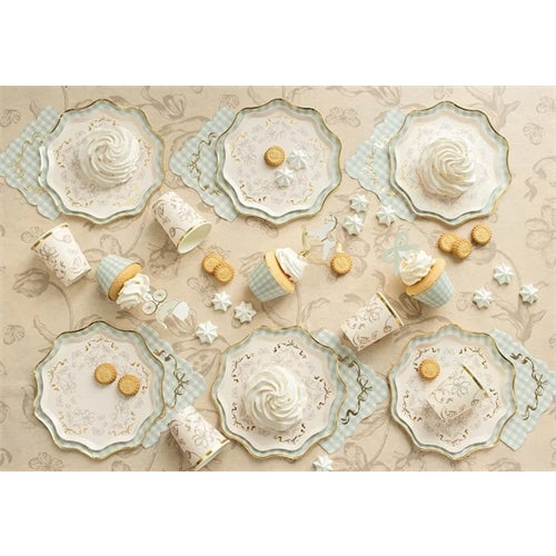 Tovaglioli a quadretti con fiocco, 33x33 cm, mix 12 pz