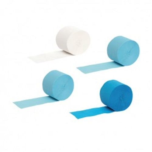Rotoli di carta crespa colori celeste ass. cm .4 x 25 mt 4 pz