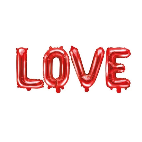 Palloncino foil love, 140x35cm, rosso
