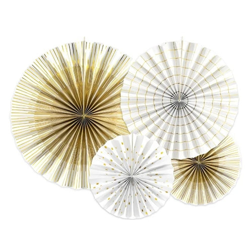 Rosette decorative, bianche (1 confezione / 4 pz.)