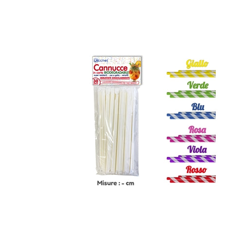 30pz cannucce imbustate singolarmente 30pcs paper straw wrapped