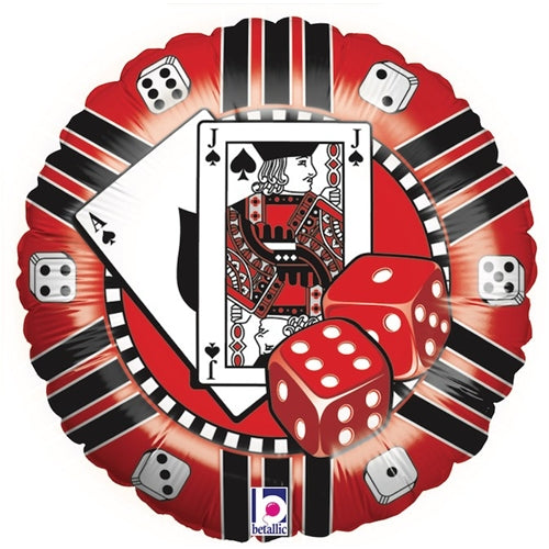 Palloncino 18" mylar poker "casino' chip"