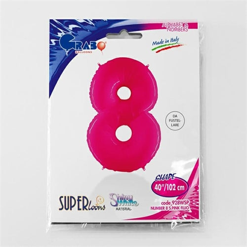 Mylar numeri 40" fucsia fluo
