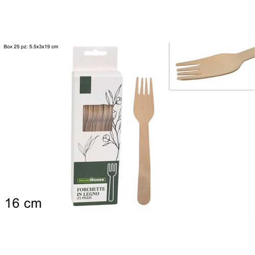 Forchette legno 25 pz blister