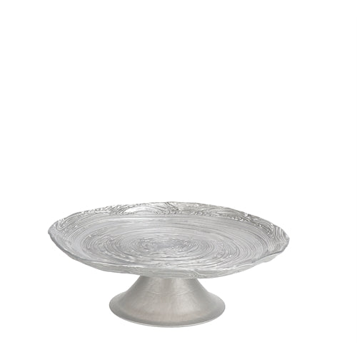 Alzata in vetro izzy argento d. 21 x h. 7 cm