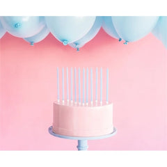 Candeline di compleanno semplici, azzurre, 14 cm 12 pz