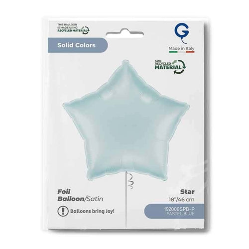 Palloncino in foil 18" stella celeste satinato