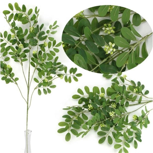 Ramo verde decorativo artificiale con bocciolini h. 105 cm