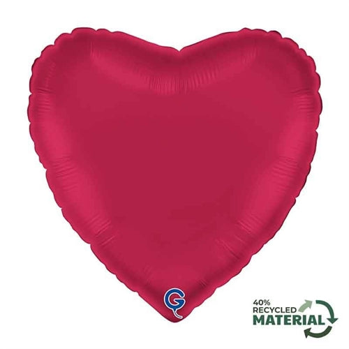 Palloncino in foil 18" cuore rosso ciliegia satinato