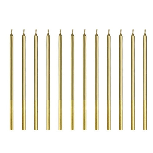 Candeline di compleanno semplici, oro, 14 cm