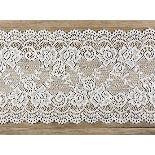 Runner di pizzo bianco 0,15 x 9 m