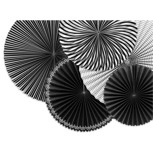 Rosette decorative, bianco e nero, mix (1 confezione / 5 pezzi)