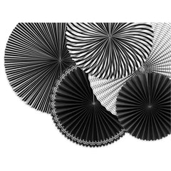 Rosette decorative, bianco e nero, mix (1 confezione / 5 pezzi)