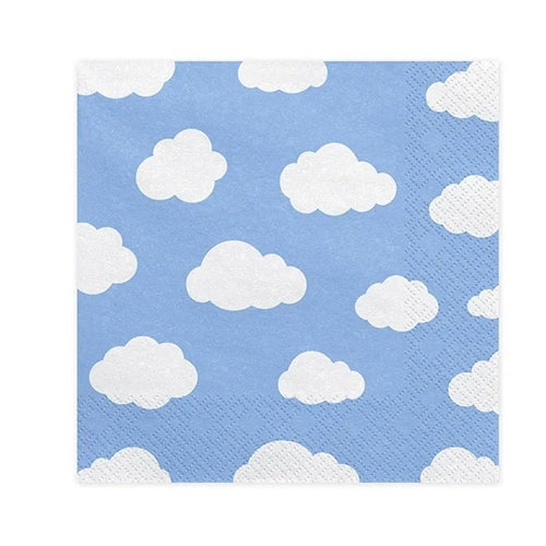Tovaglioli 33x33 cm azzurro con nuvole