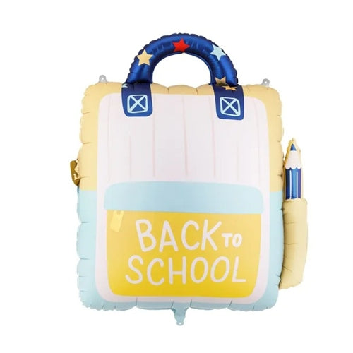 Zaino scolastico con palloncino in lamina, 68x82 cm, crema-giallo