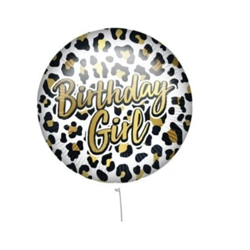 Palloncino 18" 45 cm birthday girl leopard