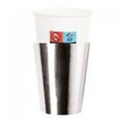 Bicchieri cartoncino argento lux 8 pz