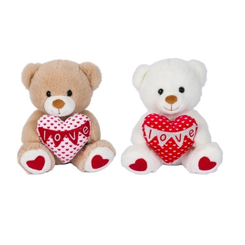 Peluche orso seduto cuore h. 25 cm