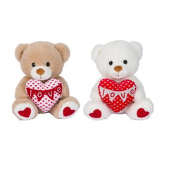 Peluche orso seduto cuore h. 25 cm