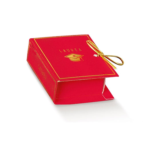 Scatolina book laurea rosso 70x60x30