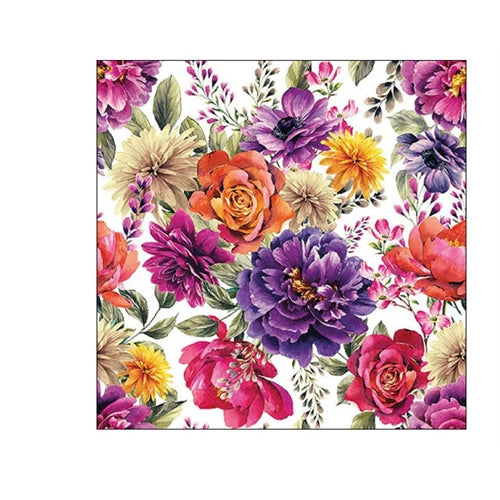 Tovaglioli 33 cm arte floreale bianco
