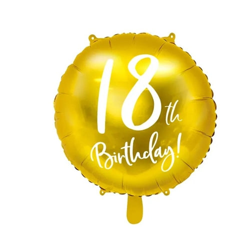 Mylar tondo 18" oro happy birthday