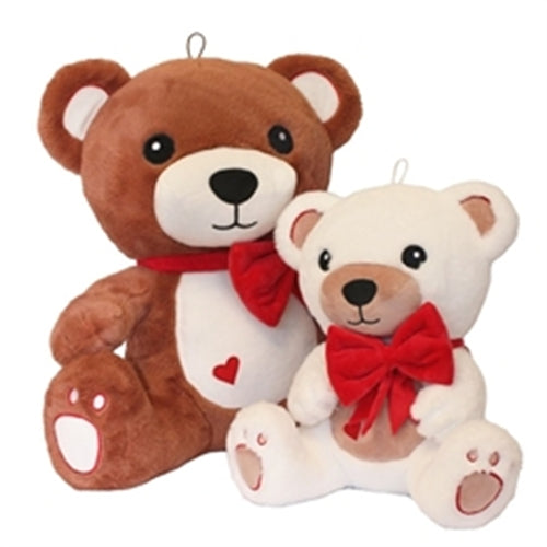 Pelouche orso con fiocco  rosso 25 cm