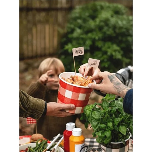 Secchielli per snack motivo a quadri, 14 cm, mix (1 confezione / 2 pezzi)
