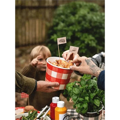 Secchielli per snack motivo a quadri, 14 cm, mix (1 confezione / 2 pezzi)