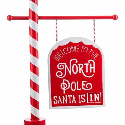 Cartello natale north pole 41 x 22 x 85 cm
