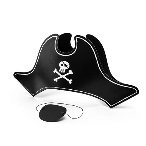 Cappello da pirata e benda sull'occhio, 14 cm