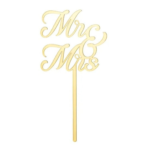 Decorazione per torta in acrilico mr & mrs, 16,5 cm