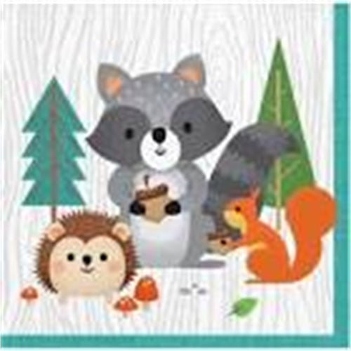 Tovaglioli animali del bosco 25x25 cm 16 pz