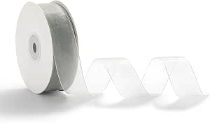 Nastro shining organza 25 mm x 50 mt silver 40