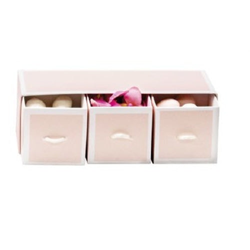 Scatolina bijoux cipria con 3 cassetti 15,8 x 5,5 x 5