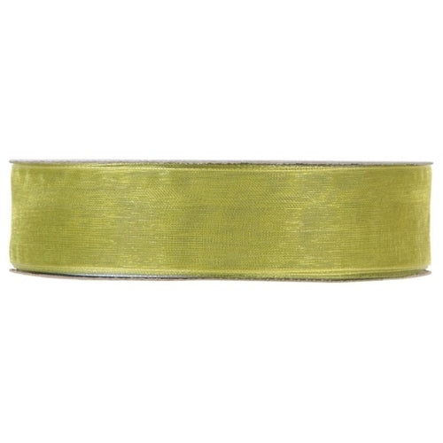 Nastro shining organza 25 mm x 50 mt verde oliva 06
