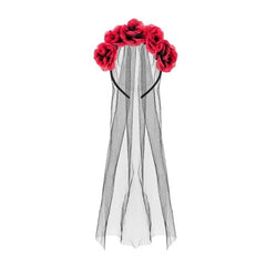 Cerchietto con velo e rose, mix
