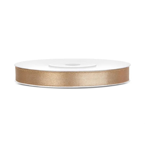 Nastro di raso, oro chiaro, 6 mm/25 m (1 pz. / 25 lm)