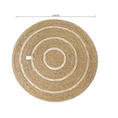 Tappeto rotondo in paglia intrecciata maxi diam. 120 cm
