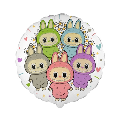 Mylar angry bunny family tondo 18" 1pz